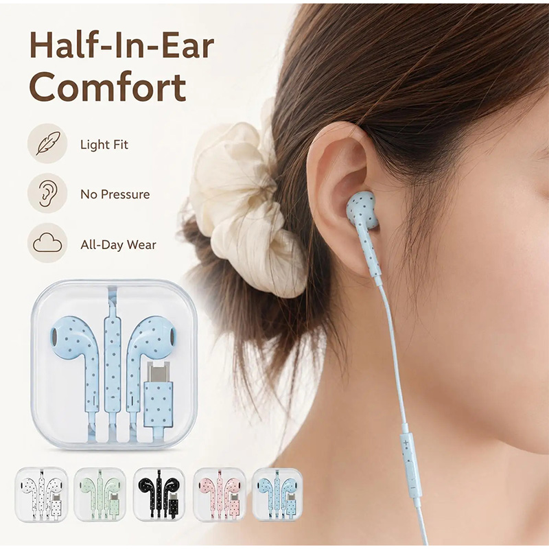 Auriculares Tipo C con Patrón  - Wired Earphone Mic reseña y precio