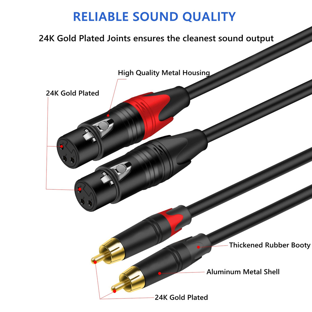 Cable de Audio Dual RCA a XLR  - Audio Splitter Y reseña y precio